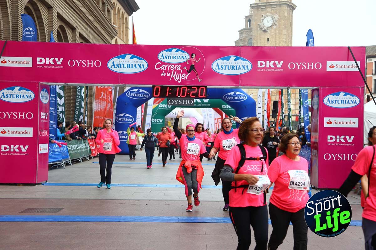 Carrera de la Mujer Zaragoza meta desde 1 h 5 min a 1h 11 min
