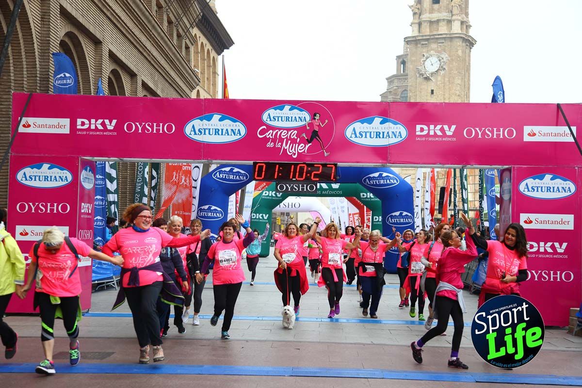 Carrera de la Mujer Zaragoza meta desde 1 h 5 min a 1h 11 min