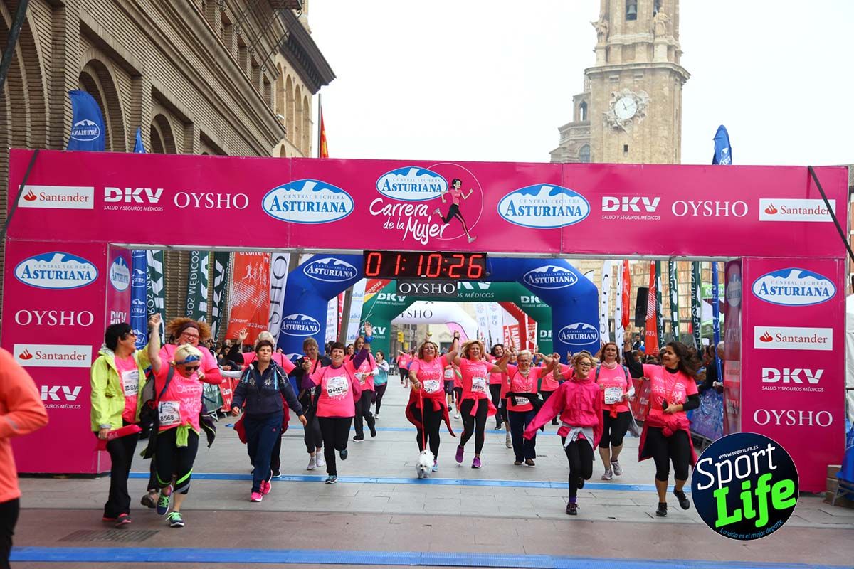 Carrera de la Mujer Zaragoza meta desde 1 h 5 min a 1h 11 min