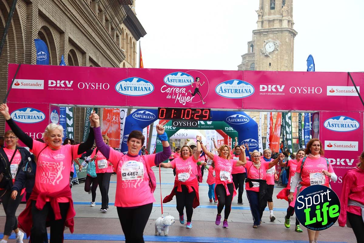 Carrera de la Mujer Zaragoza meta desde 1 h 5 min a 1h 11 min