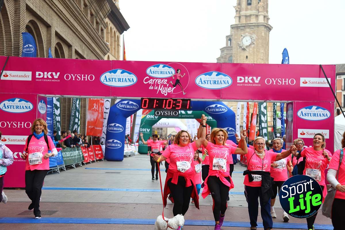 Carrera de la Mujer Zaragoza meta desde 1 h 5 min a 1h 11 min