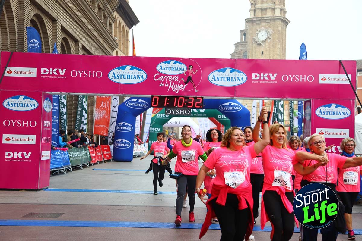 Carrera de la Mujer Zaragoza meta desde 1 h 5 min a 1h 11 min