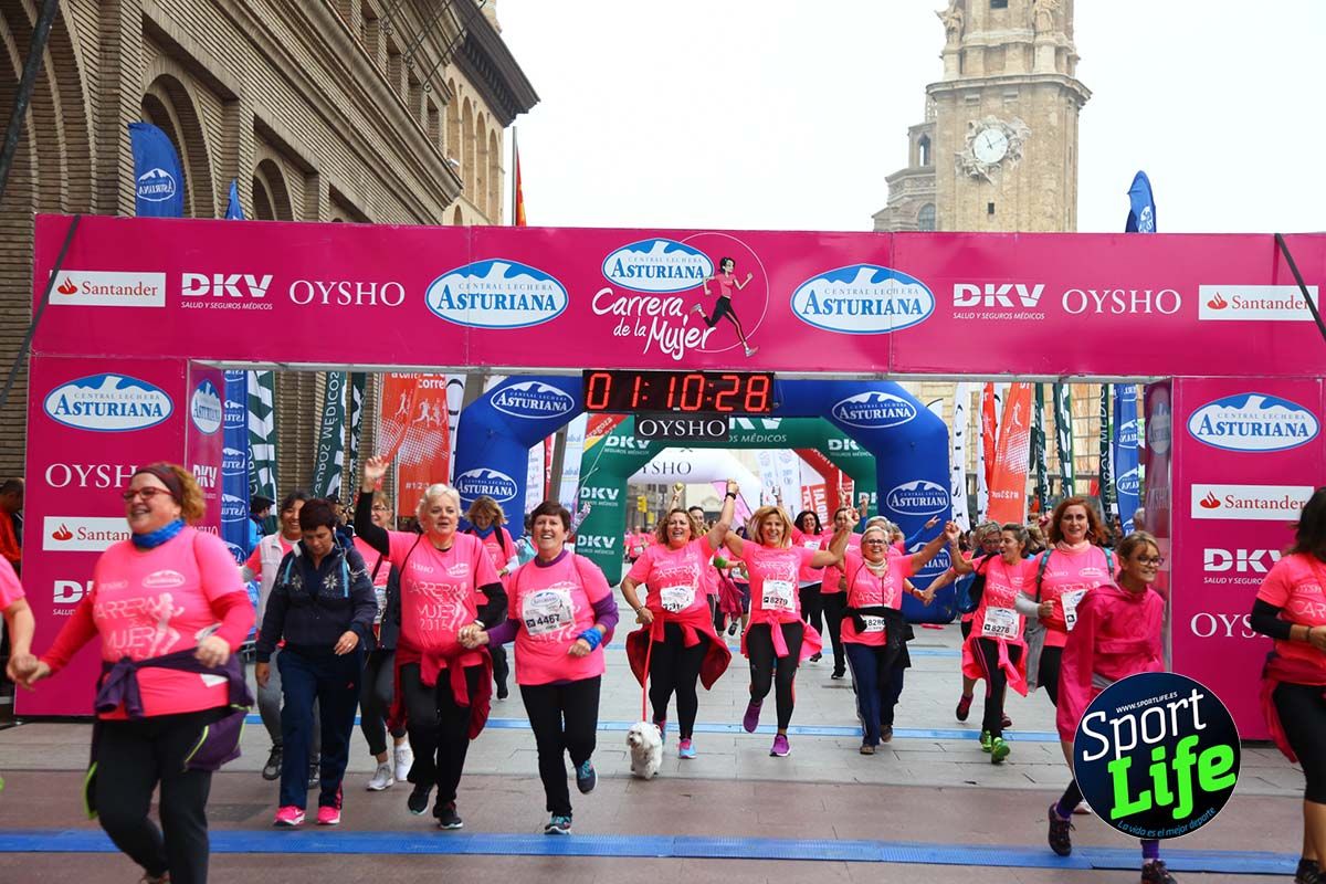Carrera de la Mujer Zaragoza meta desde 1 h 5 min a 1h 11 min