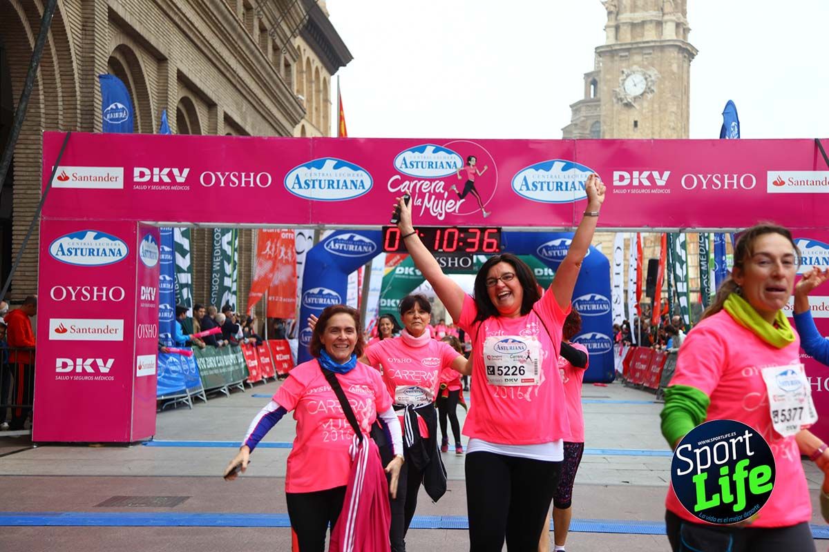 Carrera de la Mujer Zaragoza meta desde 1 h 5 min a 1h 11 min