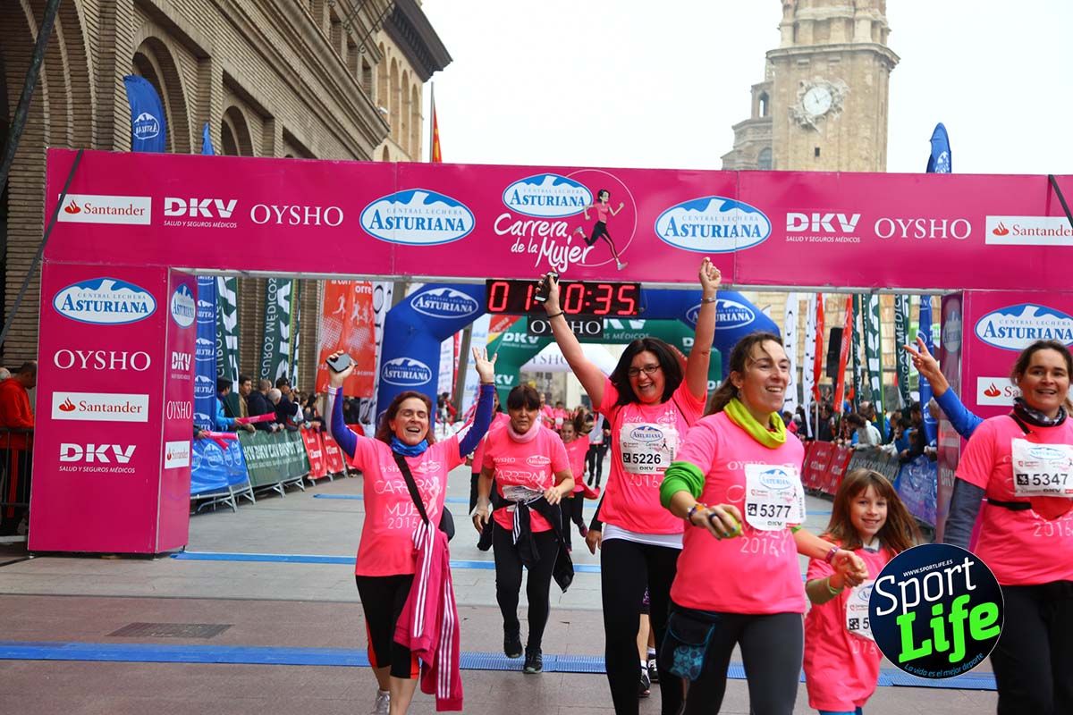 Carrera de la Mujer Zaragoza meta desde 1 h 5 min a 1h 11 min
