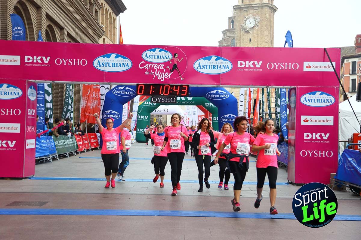 Carrera de la Mujer Zaragoza meta desde 1 h 5 min a 1h 11 min