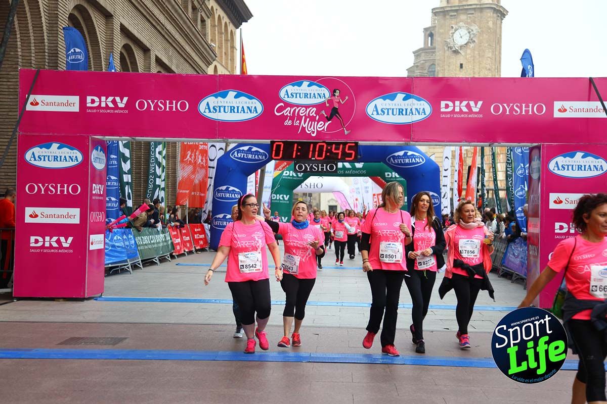 Carrera de la Mujer Zaragoza meta desde 1 h 5 min a 1h 11 min