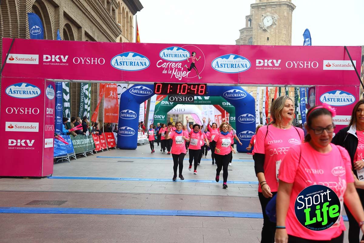 Carrera de la Mujer Zaragoza meta desde 1 h 5 min a 1h 11 min