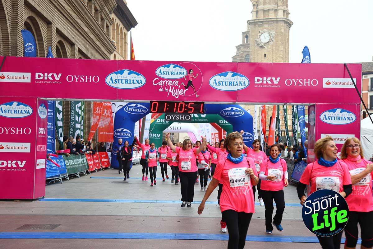 Carrera de la Mujer Zaragoza meta desde 1 h 5 min a 1h 11 min