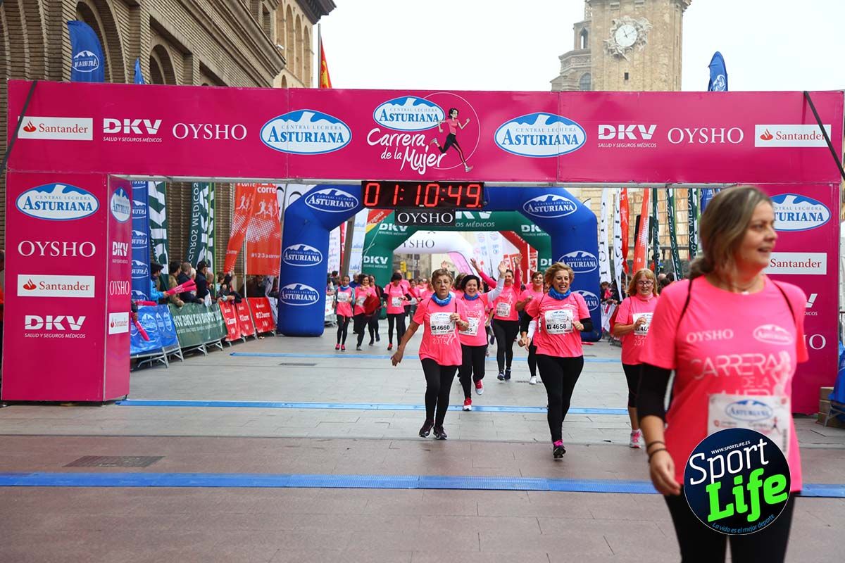 Carrera de la Mujer Zaragoza meta desde 1 h 5 min a 1h 11 min