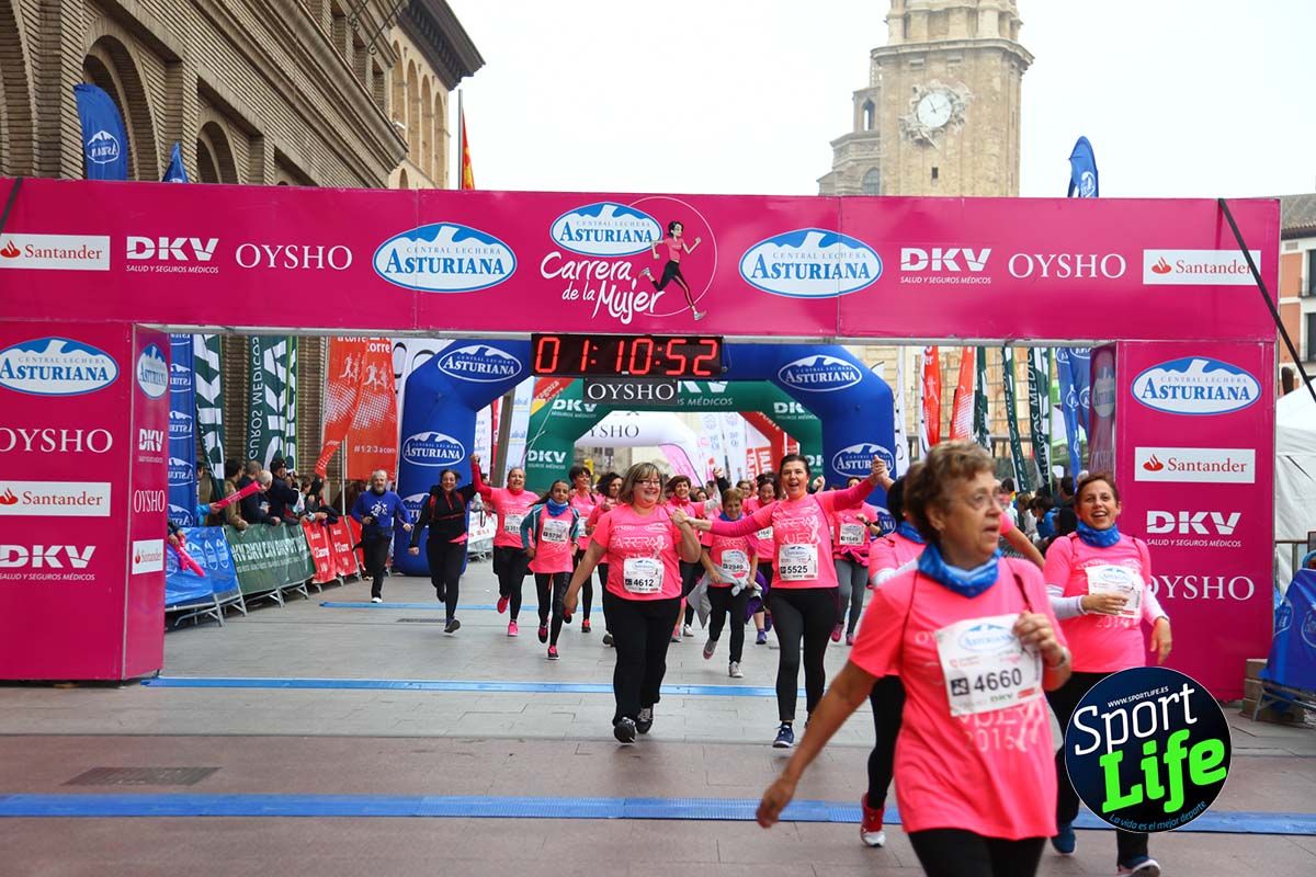 Carrera de la Mujer Zaragoza meta desde 1 h 5 min a 1h 11 min