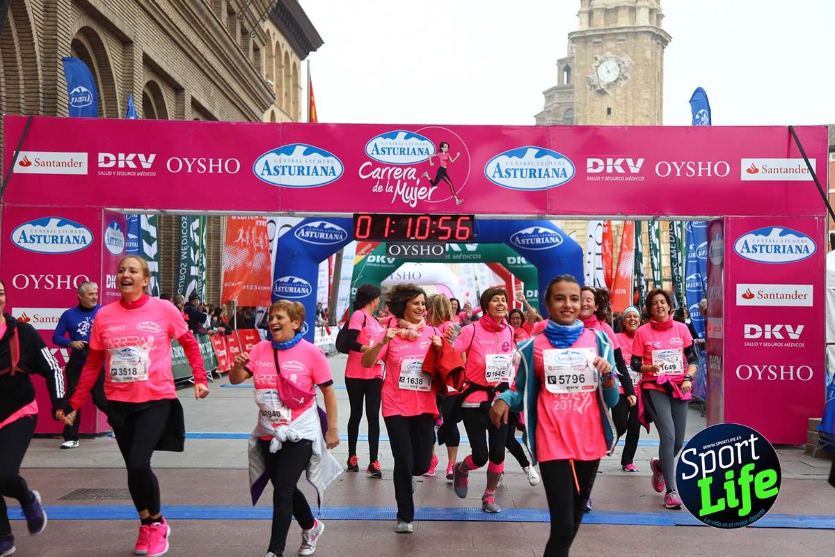 Carrera de la Mujer Zaragoza meta desde 1 h 5 min a 1h 11 min