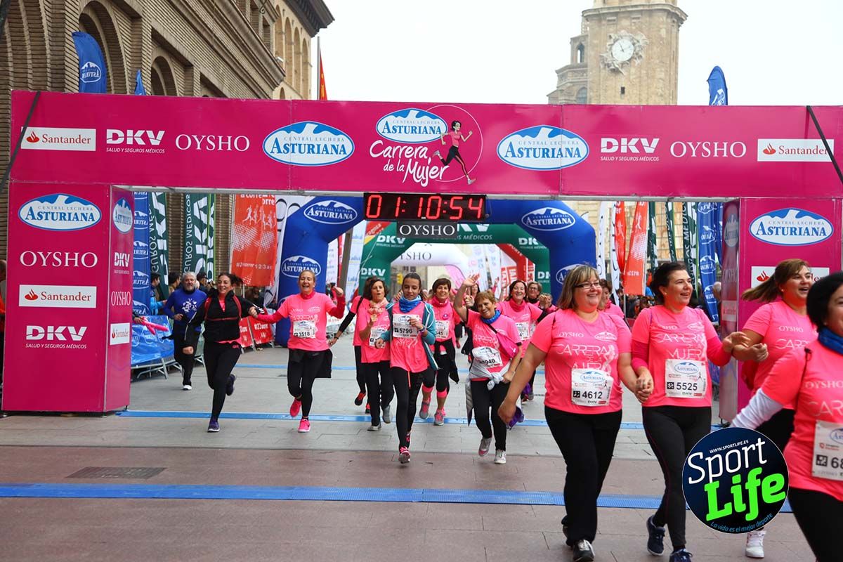 Carrera de la Mujer Zaragoza meta desde 1 h 5 min a 1h 11 min