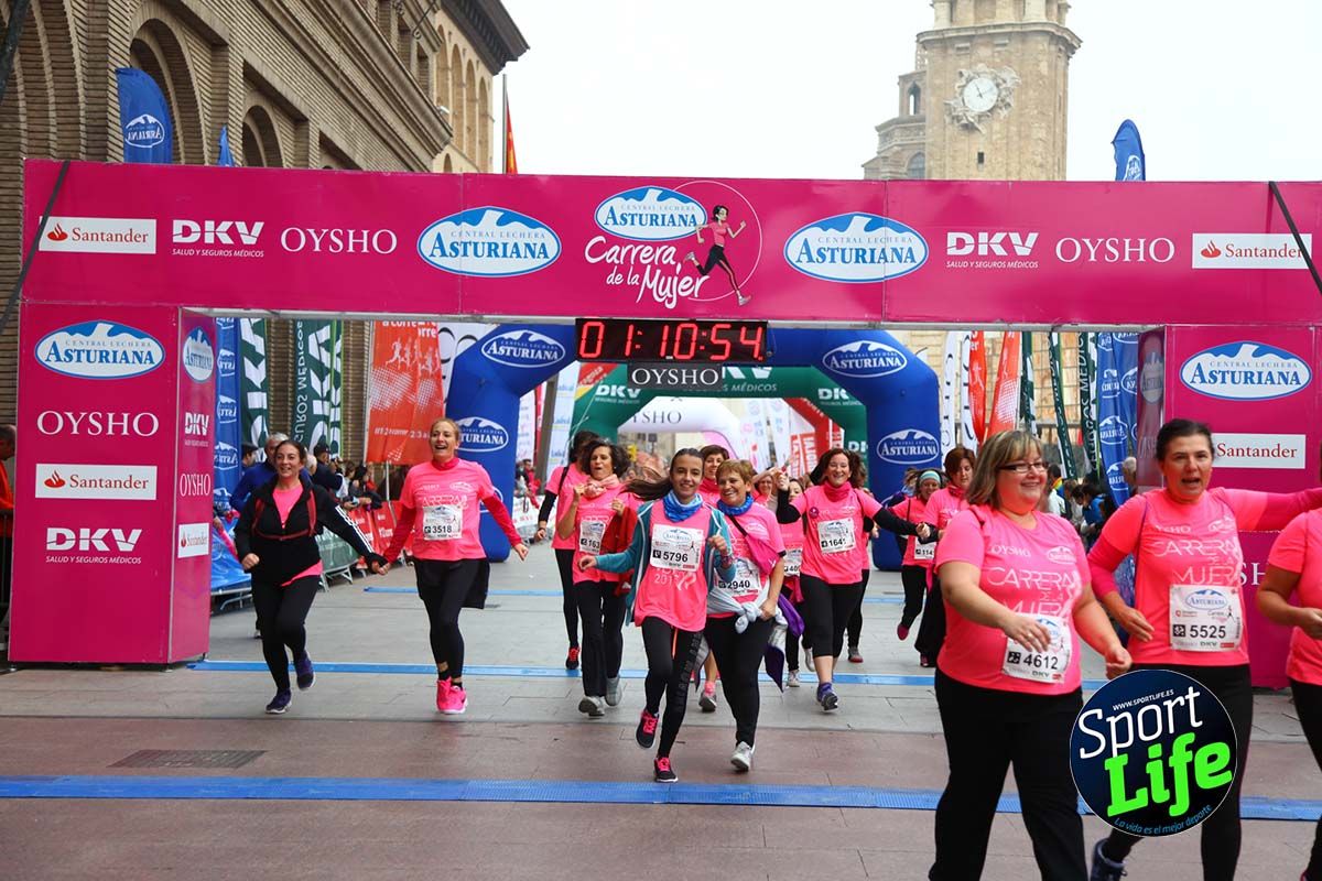 Carrera de la Mujer Zaragoza meta desde 1 h 5 min a 1h 11 min