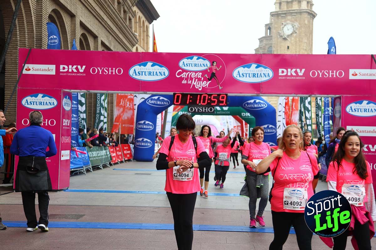 Carrera de la Mujer Zaragoza meta desde 1 h 5 min a 1h 11 min