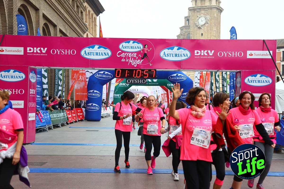 Carrera de la Mujer Zaragoza meta desde 1 h 5 min a 1h 11 min