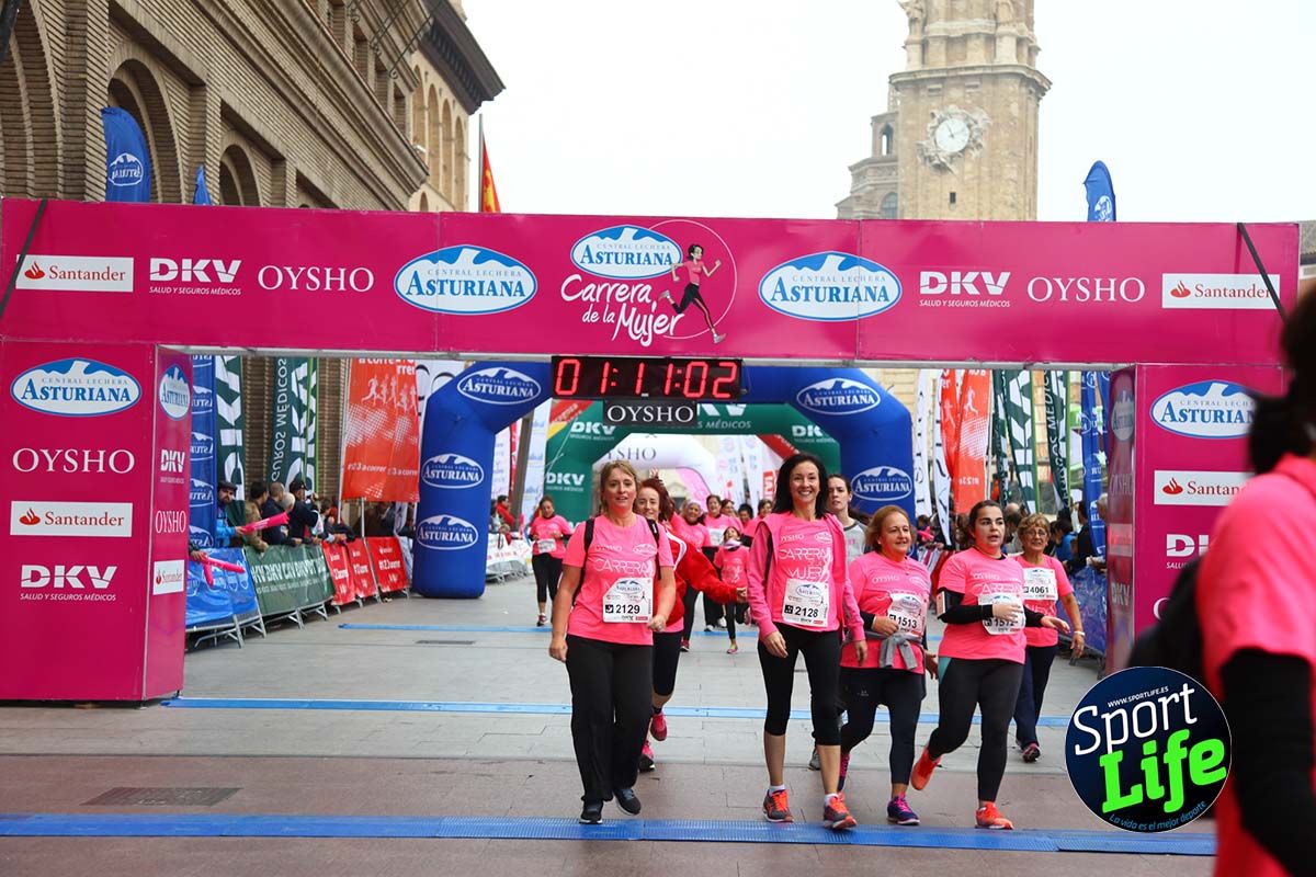 Carrera de la Mujer Zaragoza meta desde 1 h 5 min a 1h 11 min