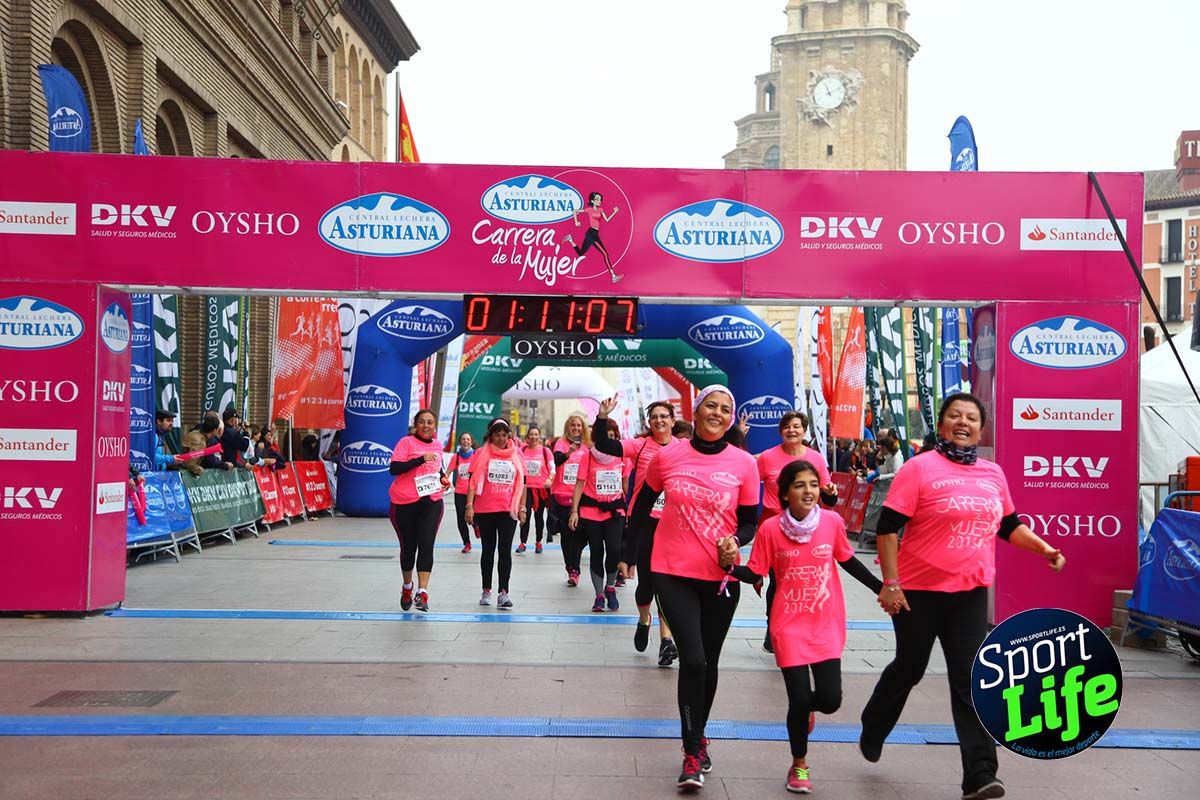 Carrera de la Mujer Zaragoza meta desde 1 h 5 min a 1h 11 min