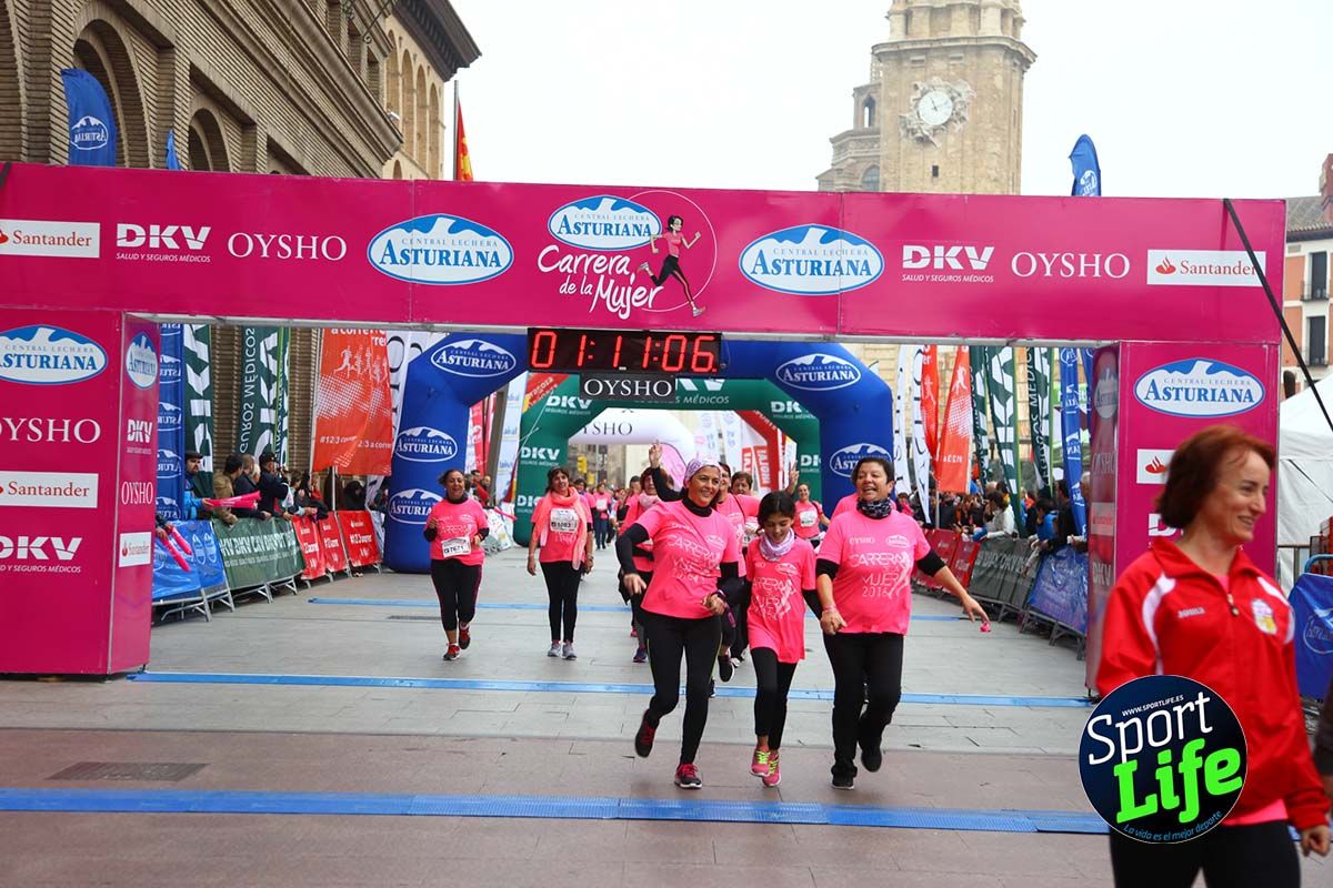 Carrera de la Mujer Zaragoza meta desde 1 h 5 min a 1h 11 min