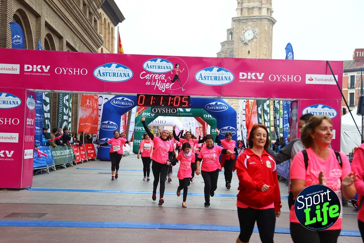 Carrera de la Mujer Zaragoza meta desde 1 h 5 min a 1h 11 min