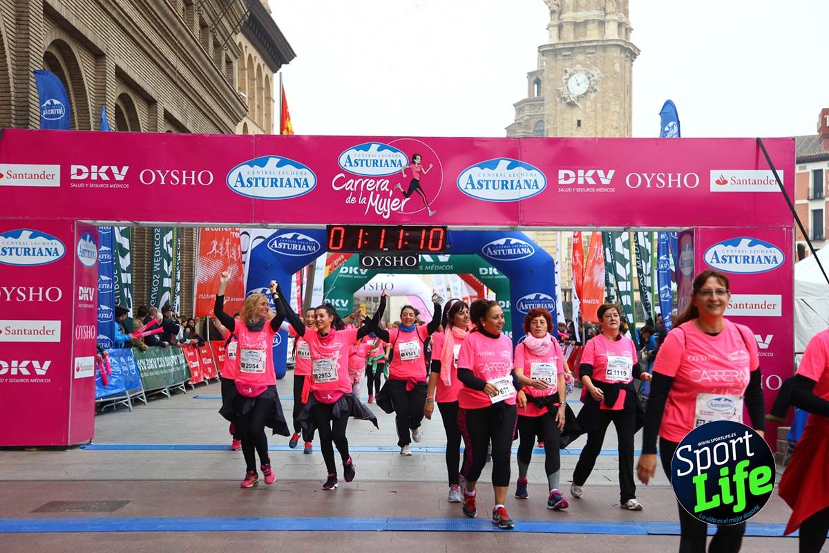 Carrera de la Mujer Zaragoza meta desde 1 h 5 min a 1h 11 min