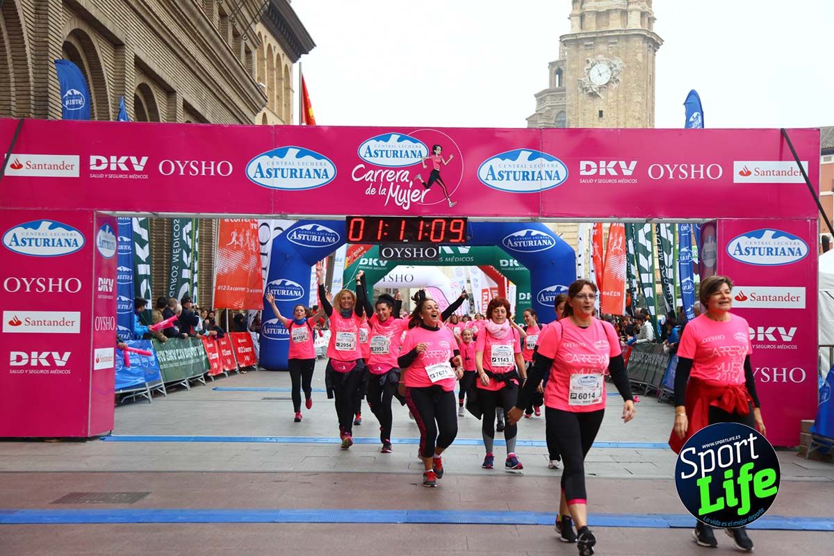 Carrera de la Mujer Zaragoza meta desde 1 h 5 min a 1h 11 min