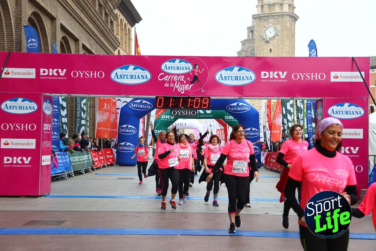 Carrera de la Mujer Zaragoza meta desde 1 h 5 min a 1h 11 min