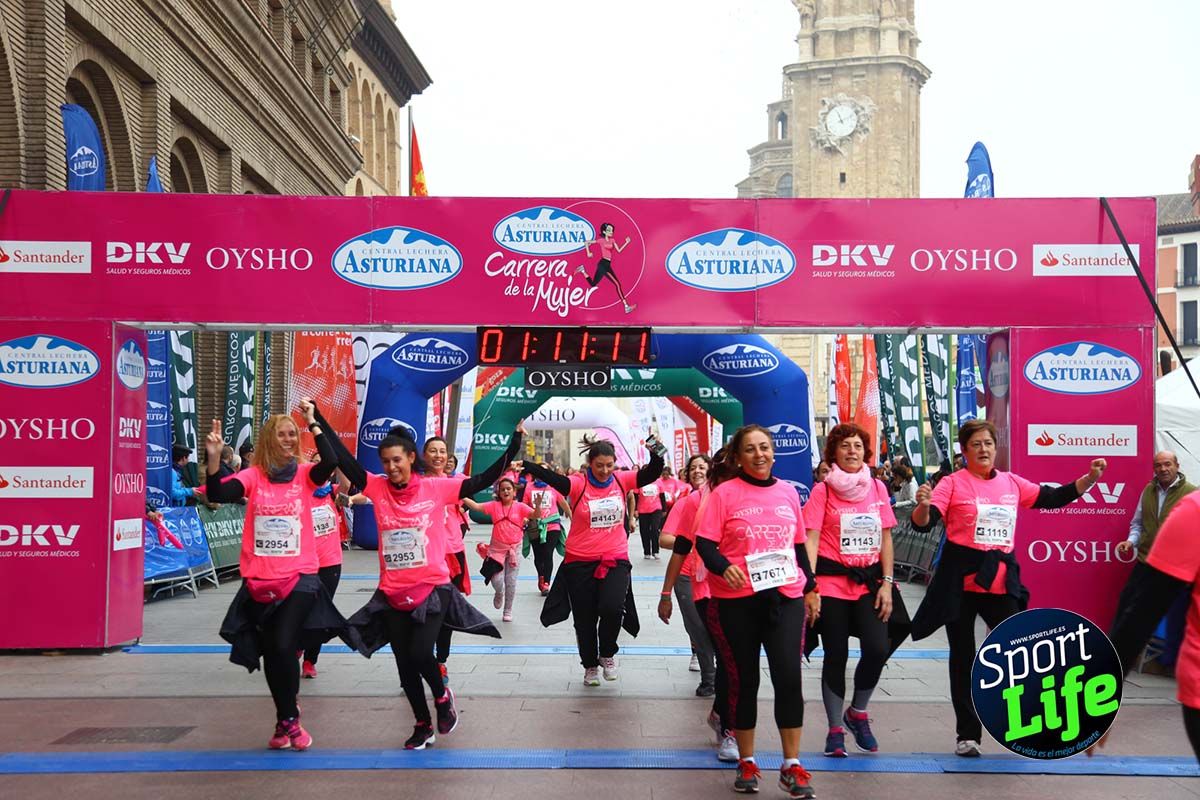 Carrera de la Mujer Zaragoza meta desde 1 h 5 min a 1h 11 min