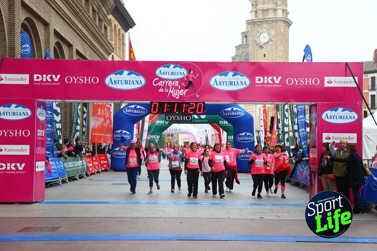 Carrera de la Mujer Zaragoza meta desde 1 h 5 min a 1h 11 min