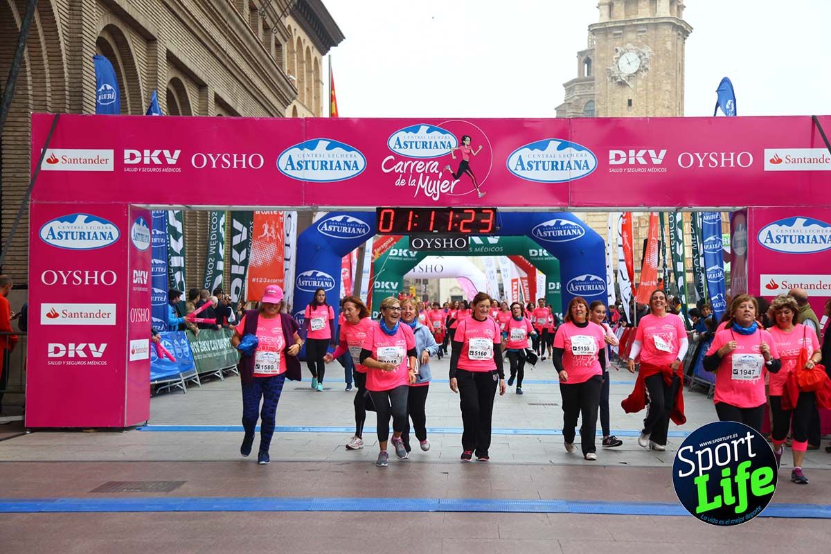 Carrera de la Mujer Zaragoza meta desde 1 h 5 min a 1h 11 min