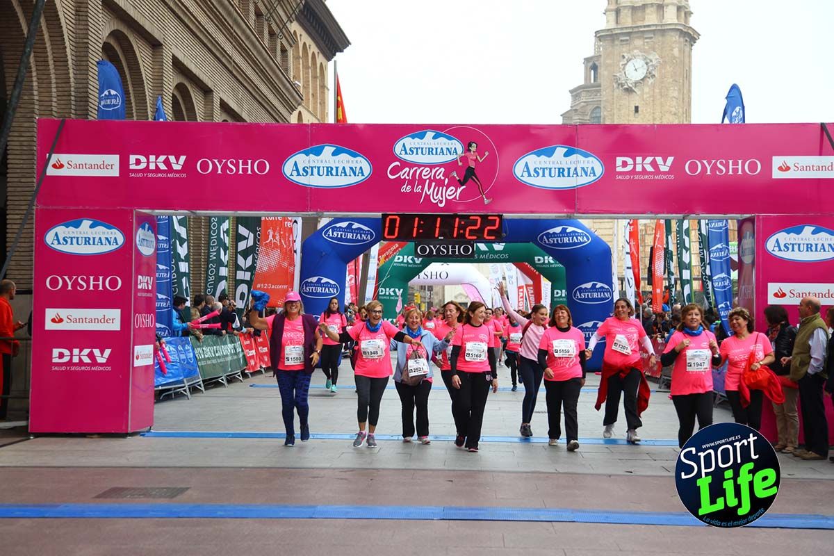 Carrera de la Mujer Zaragoza meta desde 1 h 5 min a 1h 11 min