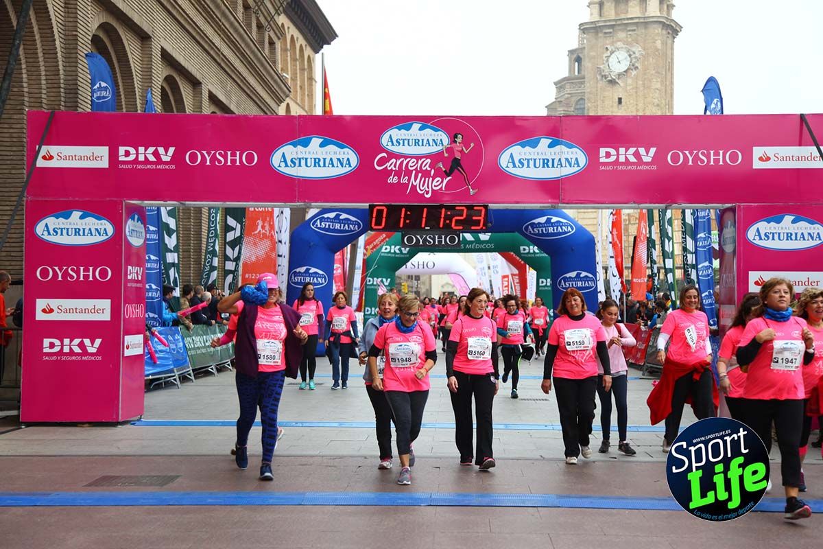 Carrera de la Mujer Zaragoza meta desde 1 h 5 min a 1h 11 min