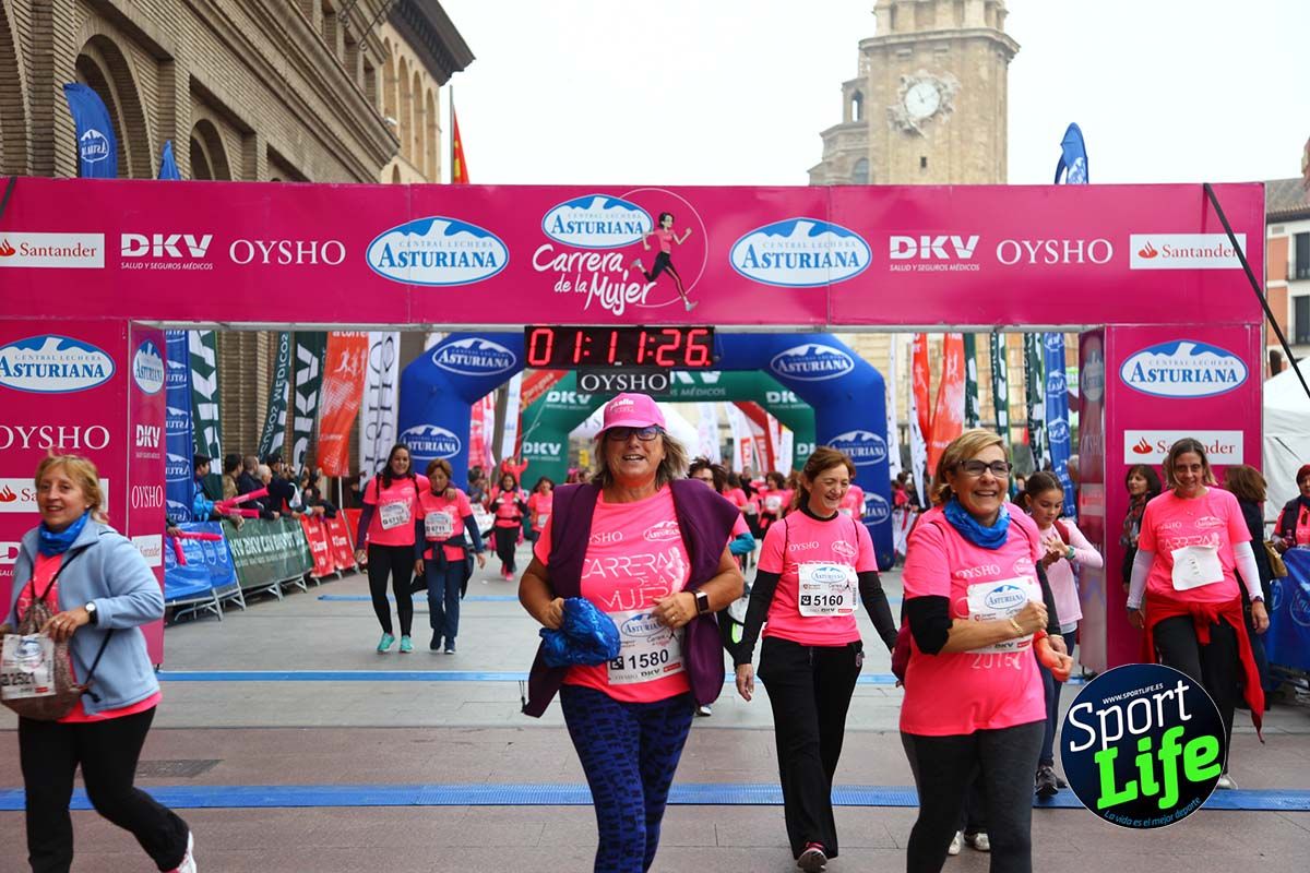 Carrera de la Mujer Zaragoza meta desde 1 h 5 min a 1h 11 min
