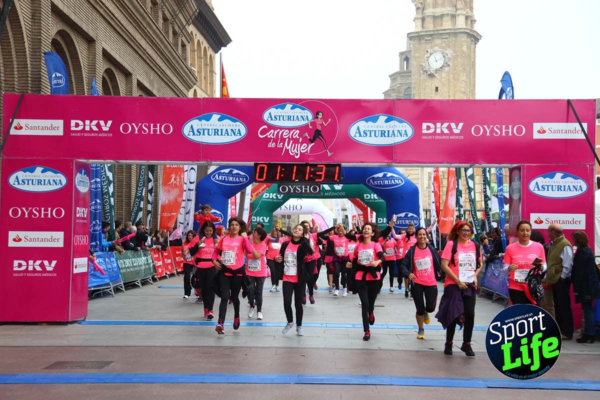 Carrera de la Mujer Zaragoza meta desde 1 h 5 min a 1h 11 min