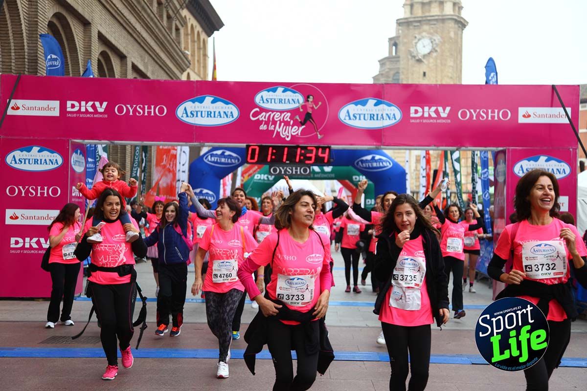 Carrera de la Mujer Zaragoza meta desde 1 h 5 min a 1h 11 min
