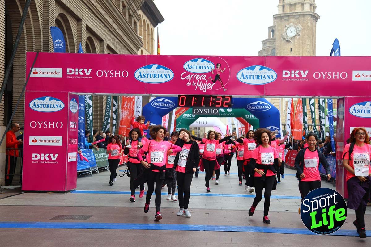Carrera de la Mujer Zaragoza meta desde 1 h 5 min a 1h 11 min
