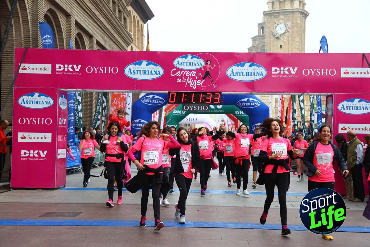 Carrera de la Mujer Zaragoza meta desde 1 h 5 min a 1h 11 min