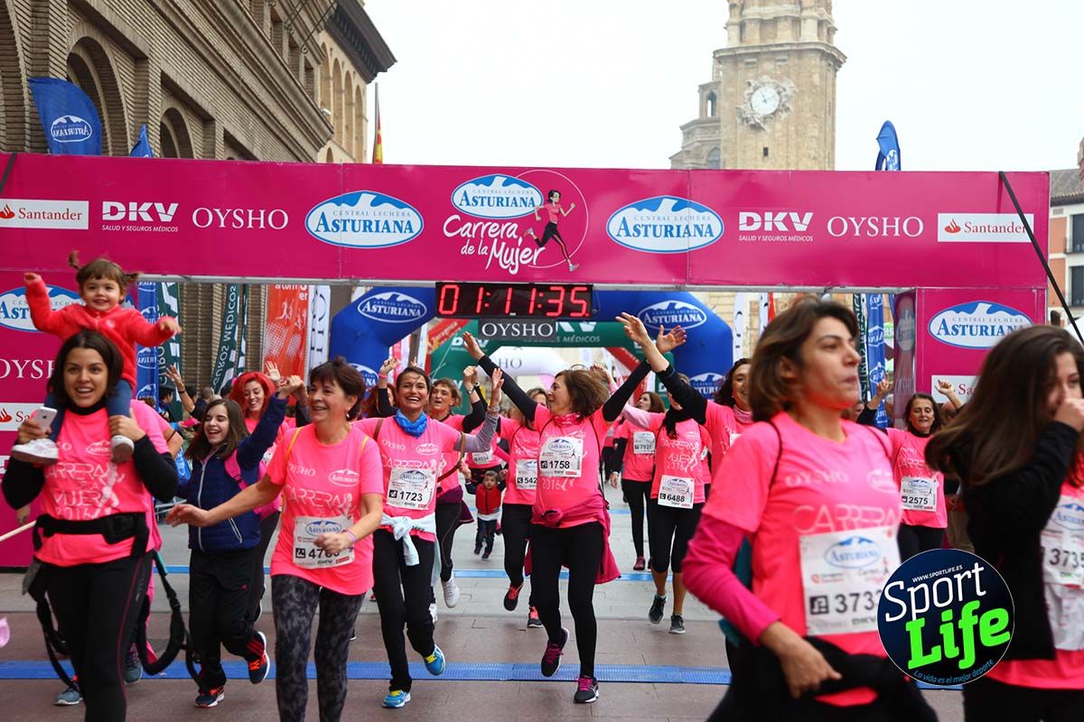 Carrera de la Mujer Zaragoza meta desde 1 h 5 min a 1h 11 min