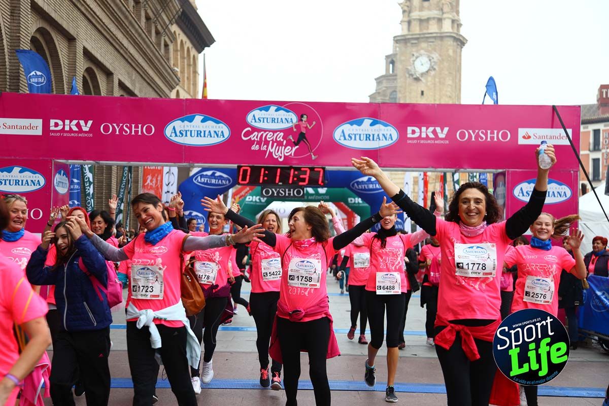 Carrera de la Mujer Zaragoza meta desde 1 h 5 min a 1h 11 min