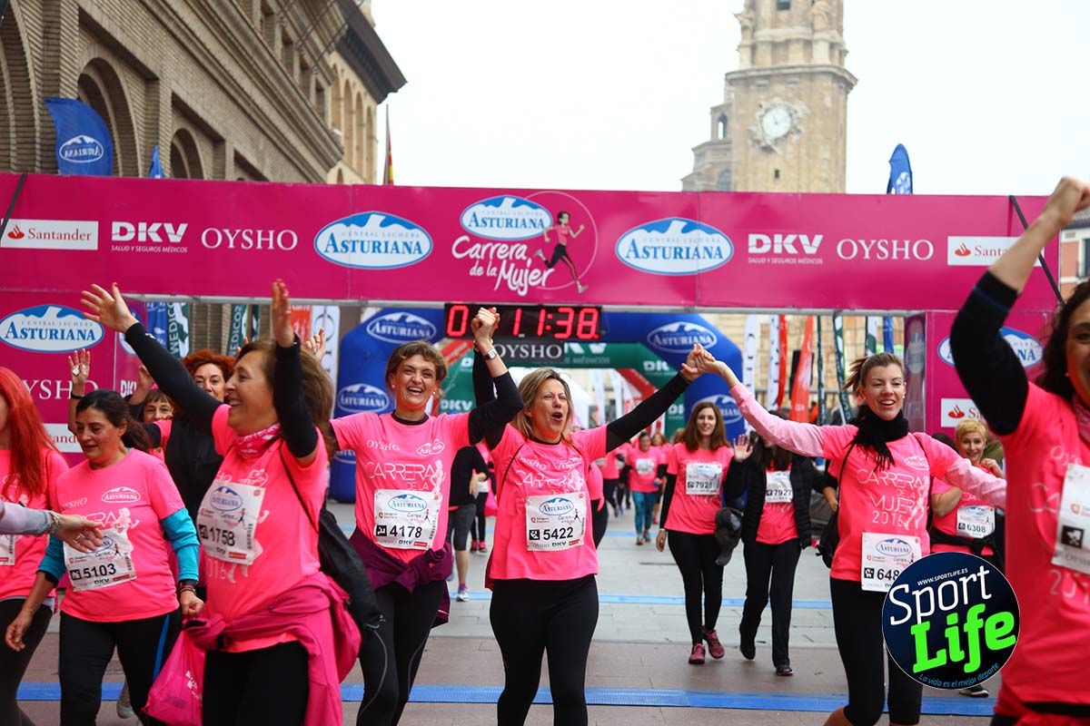 Carrera de la Mujer Zaragoza meta desde 1 h 5 min a 1h 11 min