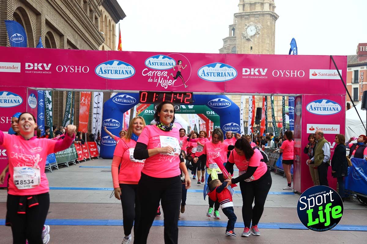 Carrera de la Mujer Zaragoza meta desde 1 h 5 min a 1h 11 min