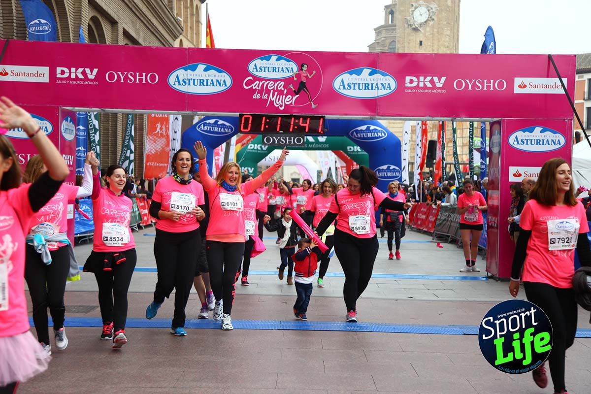 Carrera de la Mujer Zaragoza meta desde 1 h 5 min a 1h 11 min