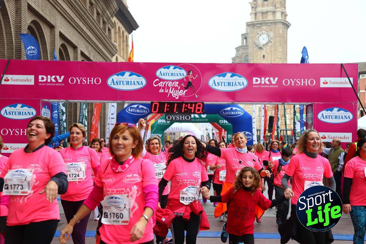 Carrera de la Mujer Zaragoza meta desde 1 h 5 min a 1h 11 min