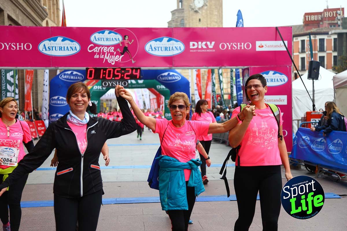 Carrera de la Mujer Zaragoza meta desde 1 h 5 min a 1h 11 min
