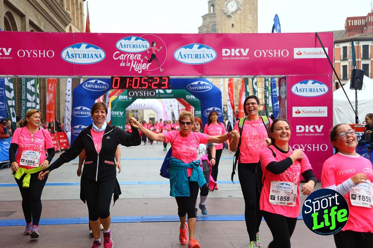 Carrera de la Mujer Zaragoza meta desde 1 h 5 min a 1h 11 min