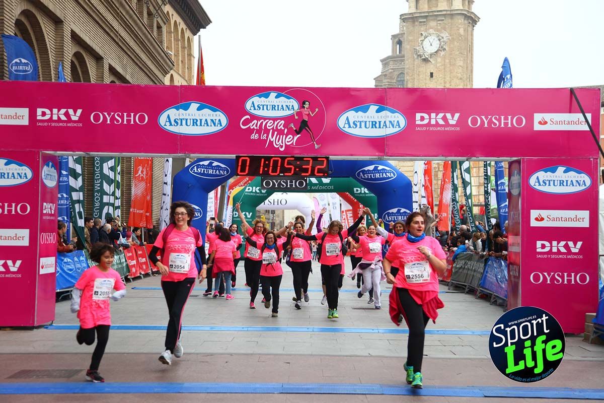 Carrera de la Mujer Zaragoza meta desde 1 h 5 min a 1h 11 min