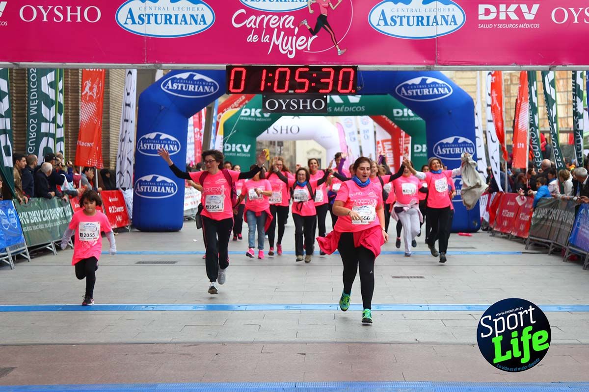 Carrera de la Mujer Zaragoza meta desde 1 h 5 min a 1h 11 min