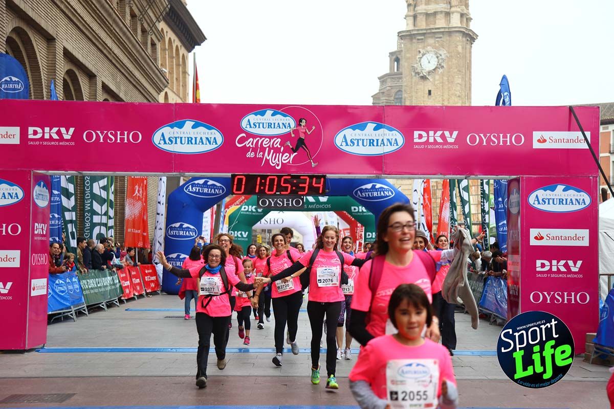 Carrera de la Mujer Zaragoza meta desde 1 h 5 min a 1h 11 min