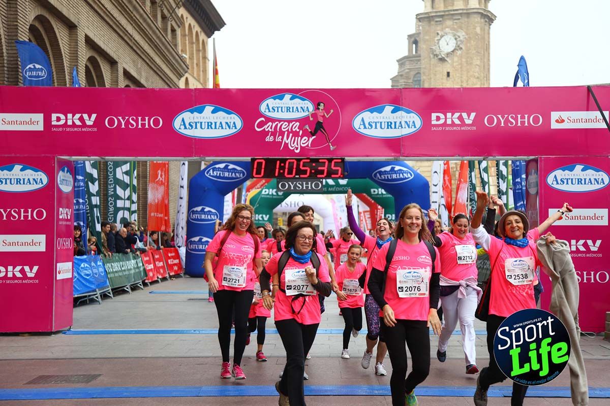 Carrera de la Mujer Zaragoza meta desde 1 h 5 min a 1h 11 min