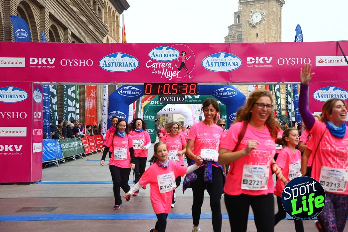 Carrera de la Mujer Zaragoza meta desde 1 h 5 min a 1h 11 min